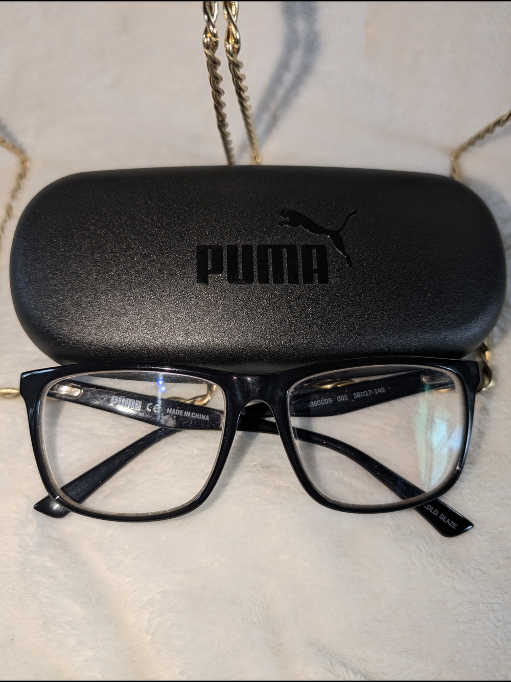 Puma Black Optical Glasses with Case